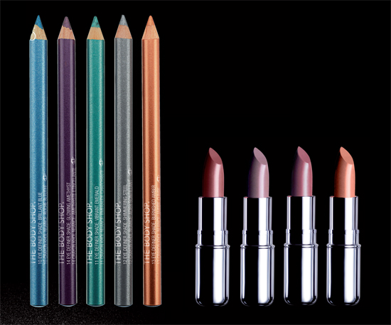 bodyshop eye pencils and lipsticks