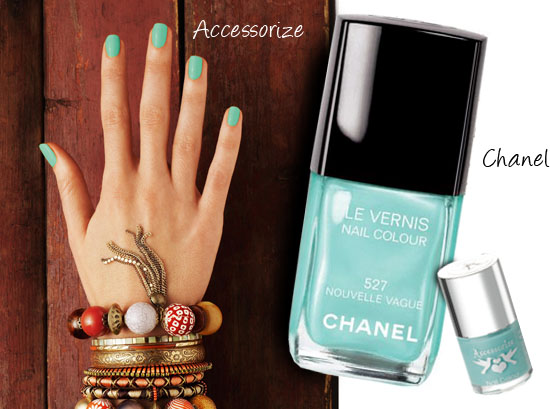 chanel and accessorize nail polishes