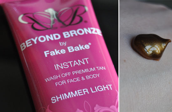 fake bake Beyond Bronze Instant Wash Off Tan Shimmer 