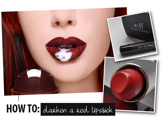 mixing red and brown lipstick