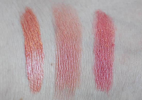 pink lipstick swatches