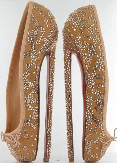 louboutin gold  Heels, Me too shoes, Crazy shoes