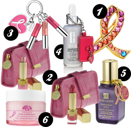 breast cancer awareness products from estee lauder and clinique