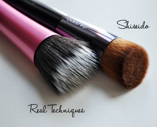 real techniques and shiseido buffing brushes