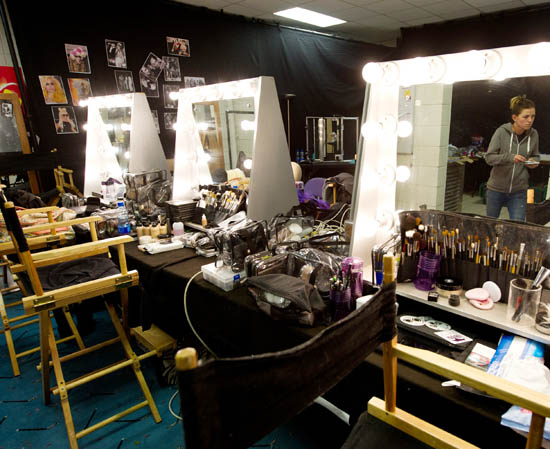 the backstage area