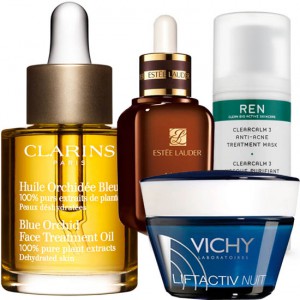 fab skincare from clarins, vichy, estee lauder and REN