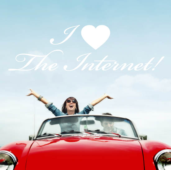 woman who clearly loves the internet!