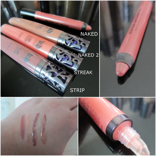 Urban Decay Lip Junkies and Super Saturated pencil Naked 