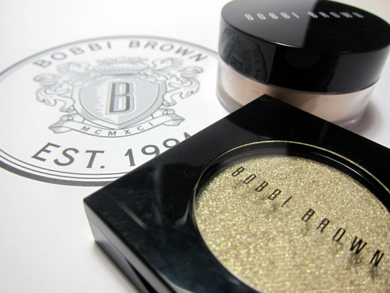 Bobbi Brown Sparkle Eyeshadow and Peach Skin Perfecting Retouching Powder