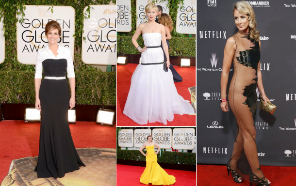 Clockwise from left: Julia Roberts, Jennifer Lawrence, Lady Victoria Hervey, Lena Dunham (Getty Omages, Invision/AP, Reuters)