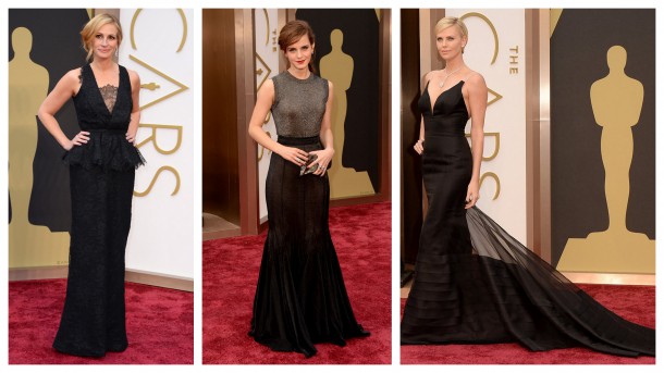 Julia Roberts in Givenchy Haute Couture | Emma Watson in Vera Wang |Charlize Theron in Christian Dior