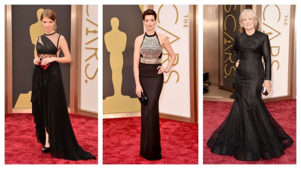 Anna Kendrick in J. Mendel |Anne Hathaway in Gucci |Glenn Close in Zac Posen