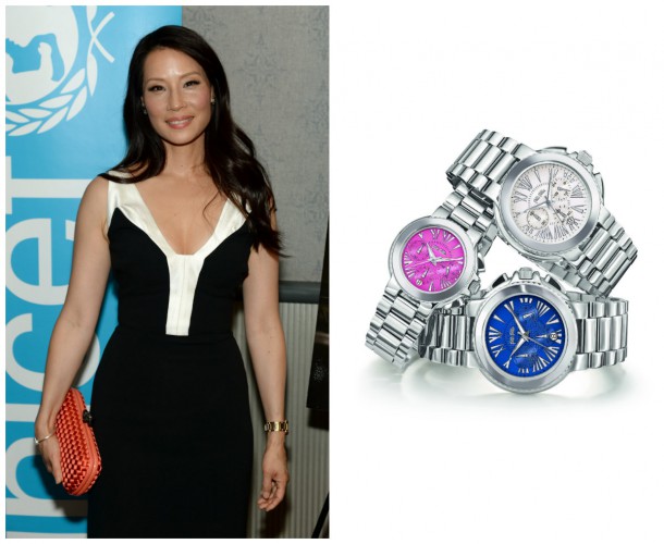 Left; Lucy Liu; Right, Watches by Folli Follie at Arnotts 