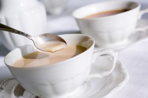 Teaspoon over cup of tea or coffee