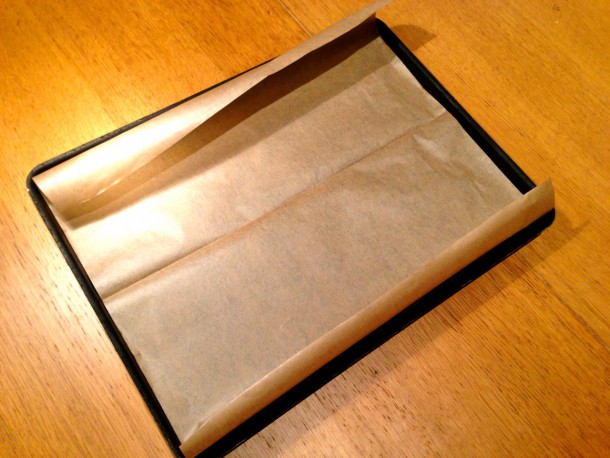 3. Fold Greaseproof Paper in half
