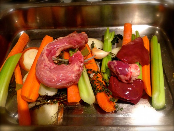 3.Roasting Tray with vegetables and giblets