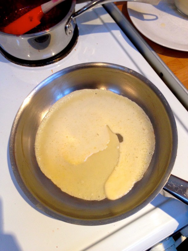 Tilt the pan to coat the bottom