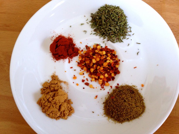 5. dried spices on plate