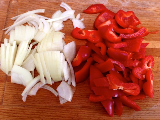 6.Sliced onions & peppers