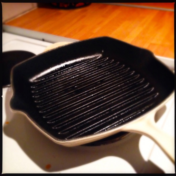 9. Heat the grill pan