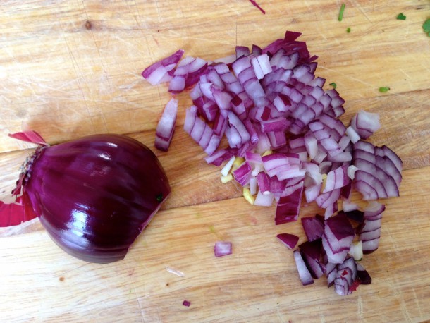 3. Chopped red onion