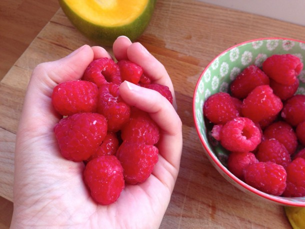 6. handful of raspberries