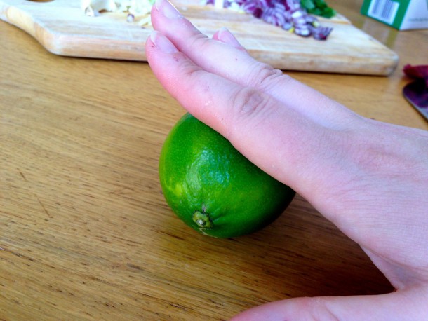 8. Rolling the lime