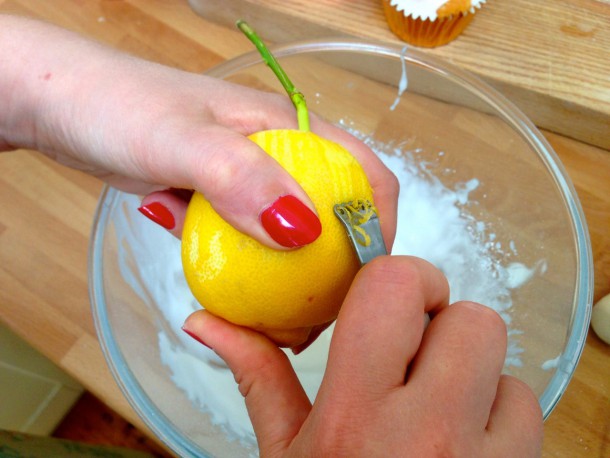 16. Zesting the lemon