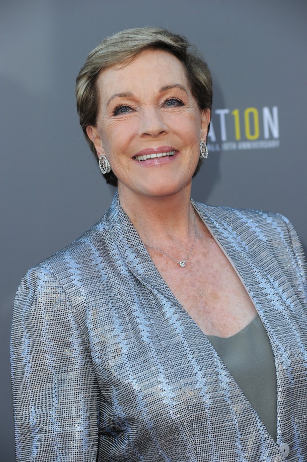 Actress Julie Andrews arrives for the Walt Disney Concert Hall 10th anniversary celebration, September 30, 2013 at the Wall Disney Concert Hall in downtown Los Angeles.  AFP PHOTO / Robyn Beck        (Photo credit should read ROBYN BECK/AFP/Getty Images)