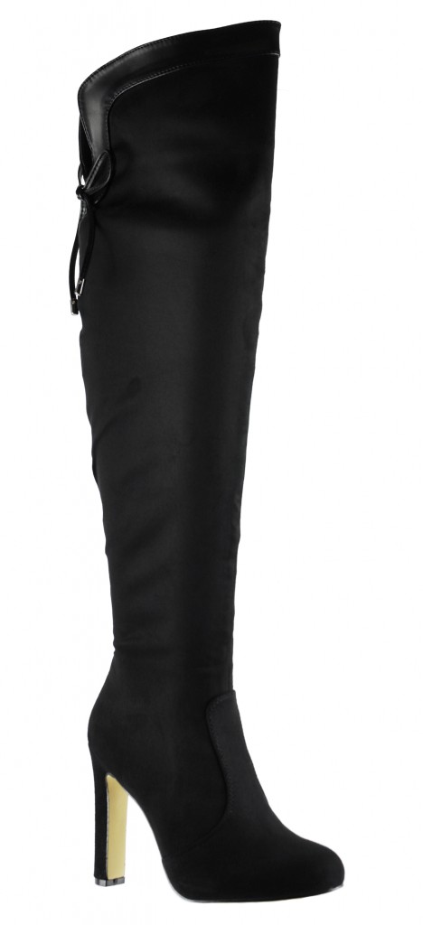 Sol City - Kiera Over the Knee High Heel Black Boots