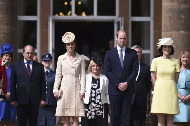 BELFAST, NORTHERN IRELAND - JUNE 14: Catherine, the Duchess of Cambridge and Prince William the Duke of Cambridge, attends a garden party at Hillsborough Castle, Northern Ireland, June 14, 2016. (Photo by Clodagh Kilcoyne - WPA Pool/Getty Images)