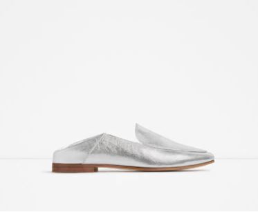 Zara silver loafer