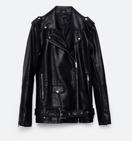 zara long leather jacket