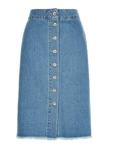 new look denim midi skirt