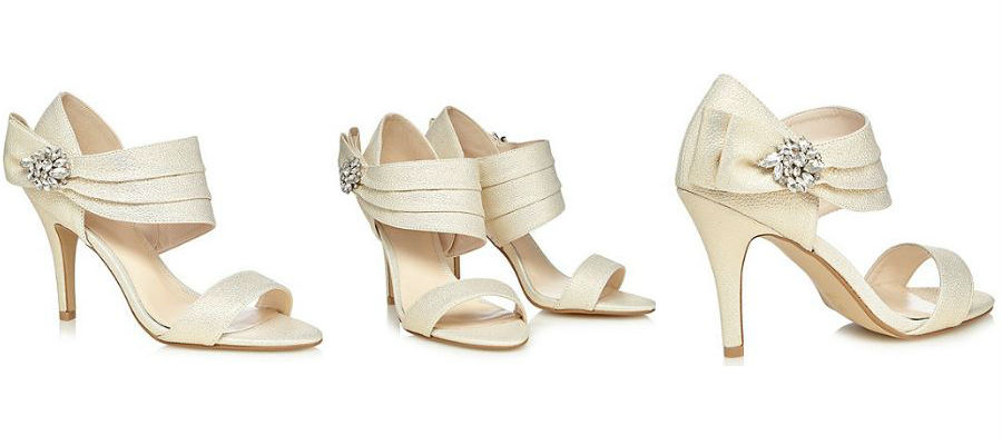 Jenny Packham Ivory diamante sash high sandals