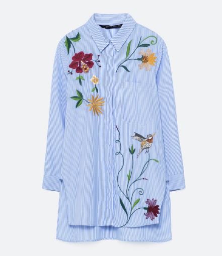 Zara embroidered shirt