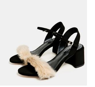 FAUX FUR SANDALS ZARA