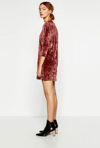 red velvet dress zara