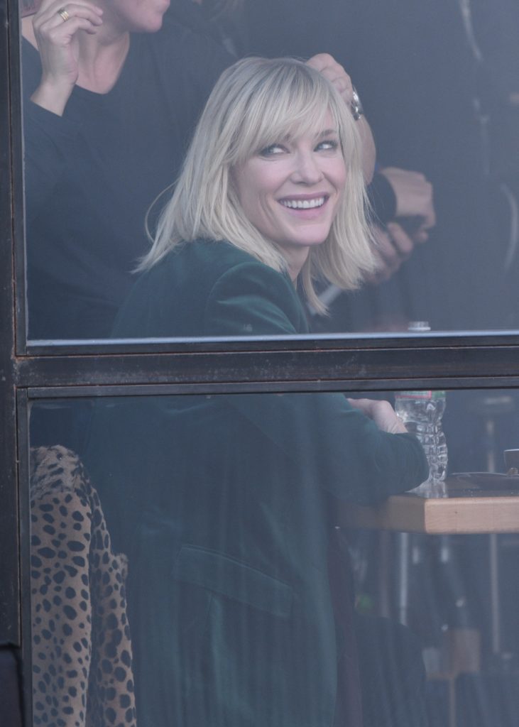 Sandra Bullock and Cate Blanchett on the set of 'Ocean's Eight' Featuring: Sandra Bullock, Cate Blanchett Where: Manhattan, New York, United States When: 24 Oct 2016 Credit: TNYF/WENN.com