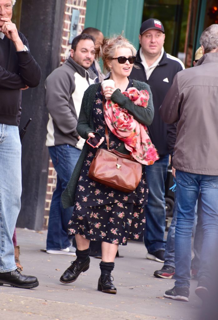 Helena Bonham Carter on the set of 'Ocean's 8' in New York City. Featuring: Helena Bonham Carter Where: New York City, New York, United States When: 25 Oct 2016 Credit: LK/WENN