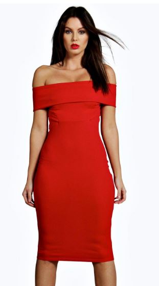 boohoo red dress