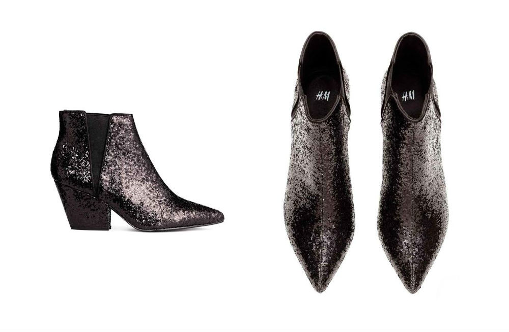 hm glitter ankle boots