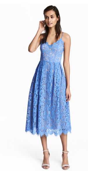 h and m blue lace dress