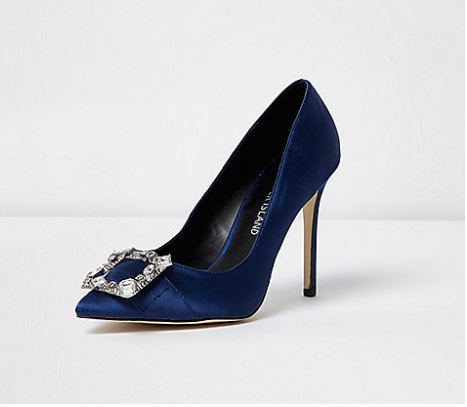 river island navy heels