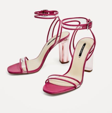 zara pink plastic sandals