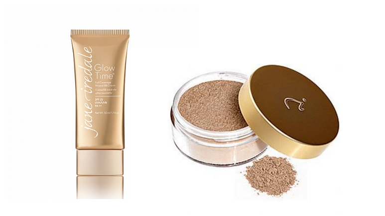 jane iredale best foundation for acne skin loose powder ad BB Glow time