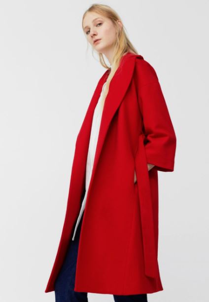 mango wool red coat