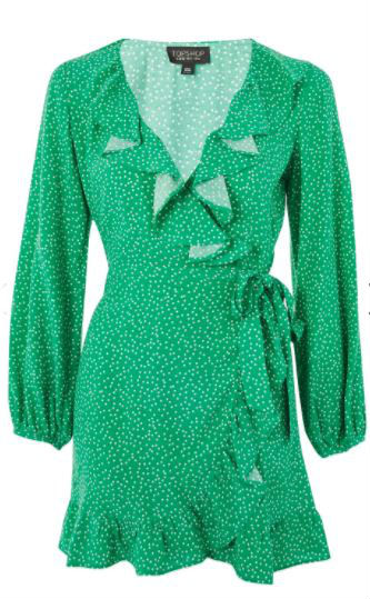 green wrap dress topshop amy huberman