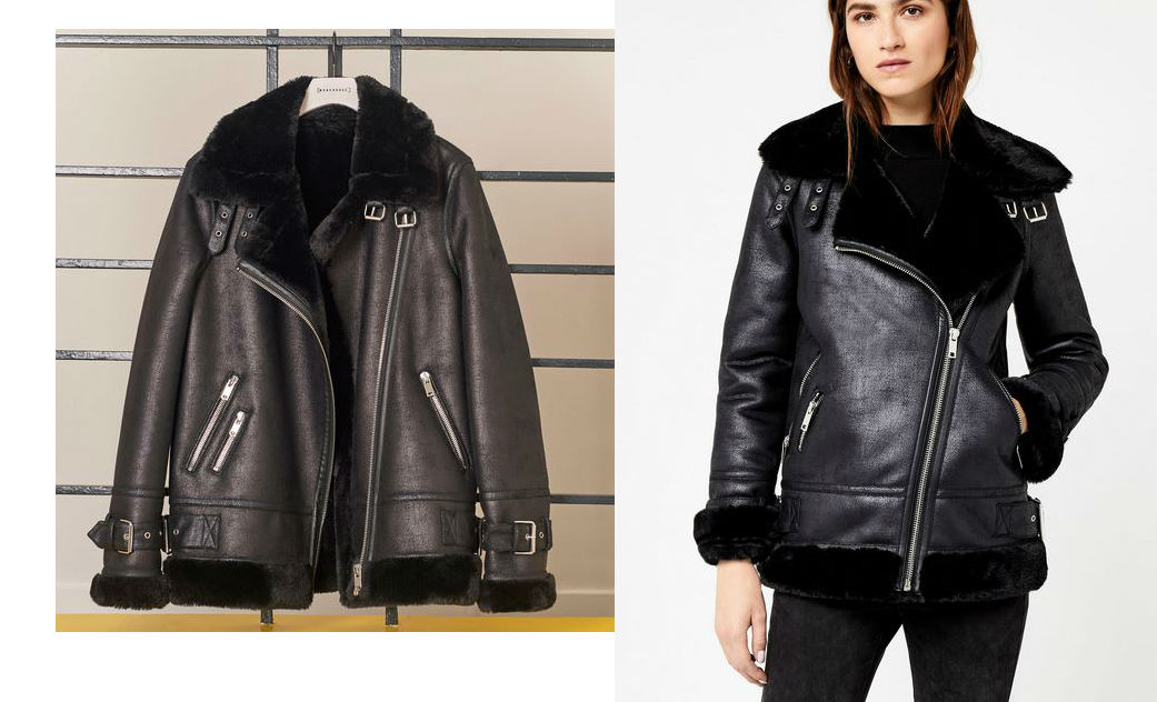 zara black flying jacket