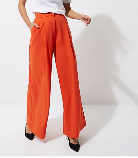 river island red wide leg it pants